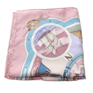 HERMES 帆の美学 BELLES AMURES スカーフ ピンク カレ45 /SR OH