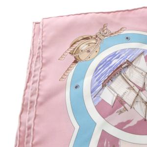 HERMES 帆の美学 BELLES AMURES スカーフ ピンク カレ45 /SR OH
