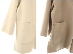 UNITED ARROWS UBCMD バイカラーリバーミドルコート 36 グレージュ オフホワイト