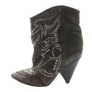 メンフィススタッズショートブーツ レザー 36 黒 ブラック /SS OS