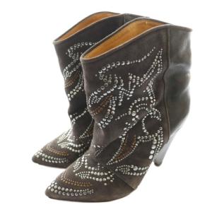 ISABEL MARANT メンフィススタッズショートブーツ レザー 36 黒 ブラック /SS OS