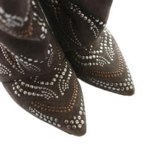 ISABEL MARANT メンフィススタッズショートブーツ レザー 36 黒 ブラック /SS OS