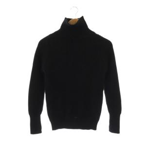 タートルネックウールニット プルオーバー セーター 長袖 3XS ブラック /HK OS