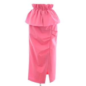 24SS マルチWAYフリルタックスカート ロング 36 ピンク /HK OS