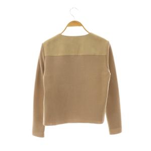 ANAYI スエード ノーカラージャケット ドッキング 38 ベージュ /CX OS