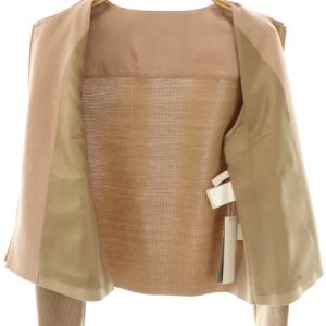 ANAYI スエード ノーカラージャケット ドッキング 38 ベージュ /CX OS