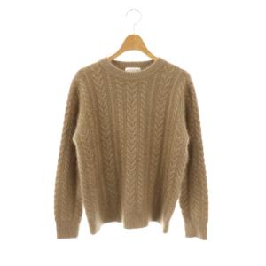 ラクーン ケーブル編みニット セーター 長袖 38 茶 ブラウン /AT OS