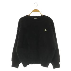 フェザーヤーンデイジープルオーバー ニット セーター 長袖 F ブラック /MY OS