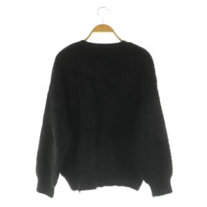 MARY QUANT フェザーヤーンデイジープルオーバー ニット セーター 長袖 F ブラック /MY OS