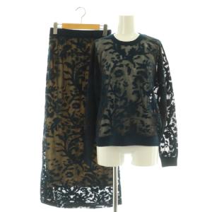 DEVORER FLOWER SHEER セットアップ上下 ニット セーター 長袖 ロングスカート F