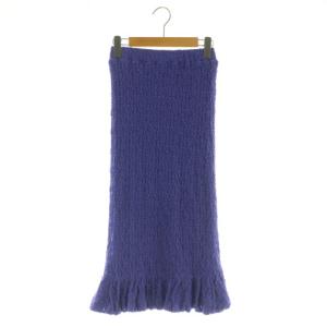 WRINKLE FLOWER LACE SKIRT ロングスカート リンクル加工 S ブルー /MY OS