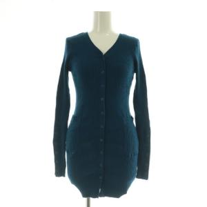 Ameri VINTAGE SNAP BUTTON POCKET KNIT セットアップ上下 ニット リブ カーディガン パンツ ブルー