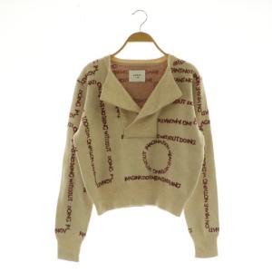 CHAPLIN MESSAGE LOGO KNIT ニット セーター 長袖 F ベージュ /MY OS