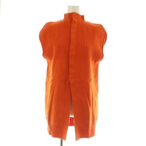 22AW SHOULDER RIB KNIT VEST リブニットベスト ハイネック F オレンジ /MY