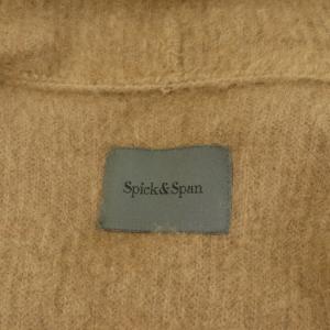 Spick&Span ウール ロングカーディガン ニット 長袖 フード シャギー ブラウン /MY OS