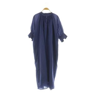 COTTON LAWN HALF SLEEVE DERSS ワンピース ロング ギャザー オーバーサイズ