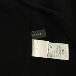 NOBLE 24SS CO/PL パフスリーブニット カットソー 五分袖 ボートネック ブラック /MY OS