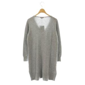 TOCCA フラワー釦 カシミヤロング丈ニットカーディガン ∨ネック XS グレー /AT OS