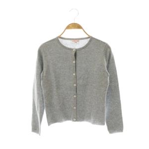 ビジュー釦カシミヤクルーニットカーディガン XS グレー /DF OS