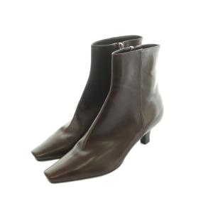 Sergio Rossi ショートブーツ スクエアトゥ 36 23.0cm ブラウン 7162 /MI OS