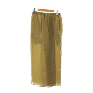 Framework 25SS SMOKY CUPRA TUCK SKIRT ロングスカート マキシ丈 36 カーキ /DF