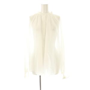 25SS コットンボイルエアリーギャザーブラウス シャツ F ホワイト /DF OS