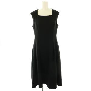 23年 スクエアネック ワンピース ひざ丈 ミディ丈 36 ブラック 5336110 /DF OS