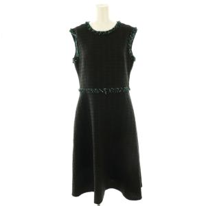 24年 ツイードワンピース 38 ブラック グリーン ホワイト 6446250