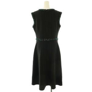 René 24年 ツイードワンピース 38 ブラック グリーン ホワイト 6446250