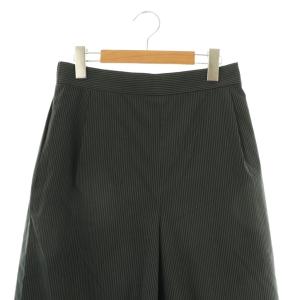 慈雨 ストライプパンツ ワイド クロップド丈 40 黒 ブラック /AT OS