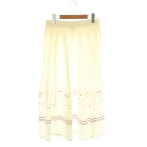 フレアスカート マキシ ロング M 白 ホワイト /AT OS
