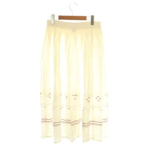 plantation フレアスカート マキシ ロング M 白 ホワイト /AT OS