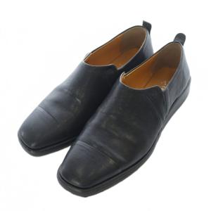 シューズ スリッポン スクエアトゥ レザー 本革 23cm 黒 ブラック 50652A  /RI OS