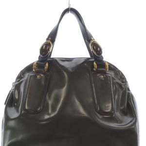 Chloe パテントレザー ハンドバッグ トートバッグ カーキ 緑 グリーン /SR OH