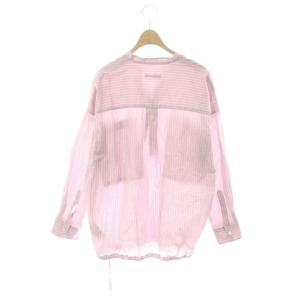 JOURNAL STANDARD 25SS ハードマンズリネン混 スキッパーシャツ 長袖 ピンク ホワイト /ES OS