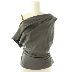 25AW オフショルドレープブラウス ノースリーブ F グレー /AT OS