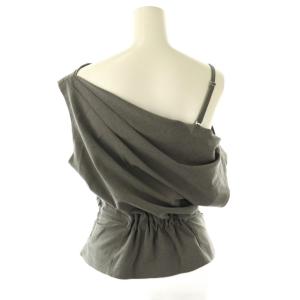 SNIDEL 25AW オフショルドレープブラウス ノースリーブ F グレー /AT OS