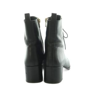 GINZA Kanematsu レースアップ ショートブーツ スクエアトゥ 22.5cm 黒 ブラック 228175 /MI OS