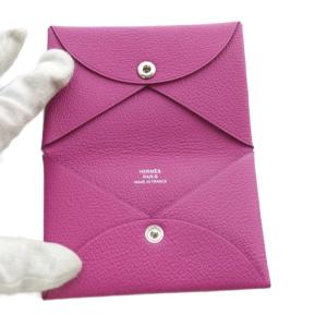 HERMES カルヴィデュオ コインケース シェーブル ローズパープル W刻印