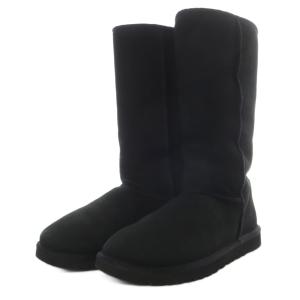 UGG australia クラシックトール CLASSIC TALL ムートンブーツ ミドル スエード US7 ブラック 5815