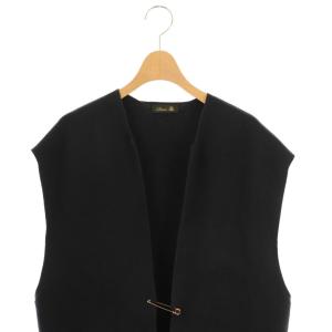 Drawer 12Gミラノ編みニットジレ ベスト ダークネイビー /ES OS