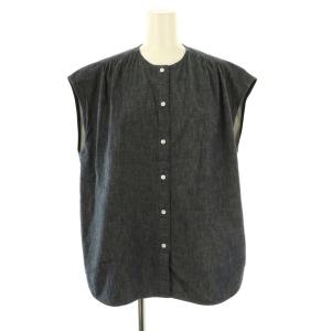 サマーノースリーブブラウス シャツ デニム ノースリーブ インディゴ /ES OS