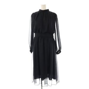 25SS APPLAUDIR クレープシフォン ドレス ワンピース ロング 32 ダークネイビー /DF