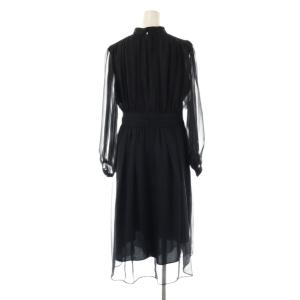 23区 25SS APPLAUDIR クレープシフォン ドレス ワンピース ロング 32 ダークネイビー /DF