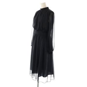 23区 25SS APPLAUDIR クレープシフォン ドレス ワンピース ロング 32 ダークネイビー /DF