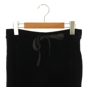 FOXEY NEW YORK 40718 ベロアワイドパンツ ワイドパンツ イージー 38 ブラック /DF OS