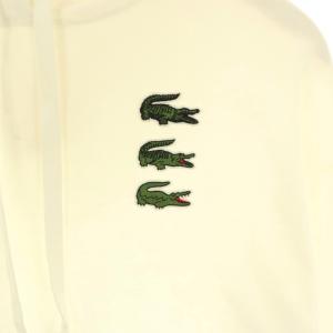 LACOSTE タイムラインクロックフーディードレス ワンピース フーディー スウェット 38 白 ホワイト 3連ワニロゴ