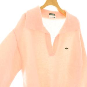 LACOSTE × スナイデル 24AW スキッパーニットプルオーバー セーター 長袖 36 ピンク /NR OS