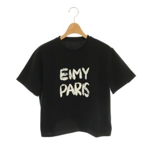 25AW ペンキ風ロゴEIMY PARIS Tシャツ カットソー 半袖 コットン F 黒 1125312475-0