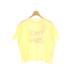 25AW ペンキ風ロゴEIMY PARIS Tシャツ カットソー 半袖 F 黄 イエロー /AT OS